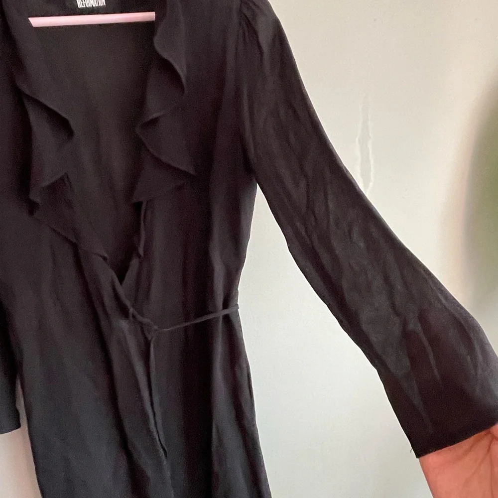 Reformation Black Ruched Sheath Dress - Picture 3 of 9
